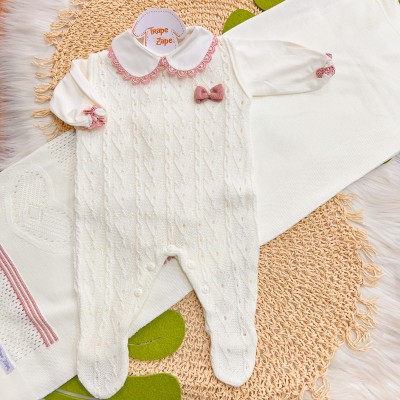  Saída de Maternidade Alana - Off White e Rose 